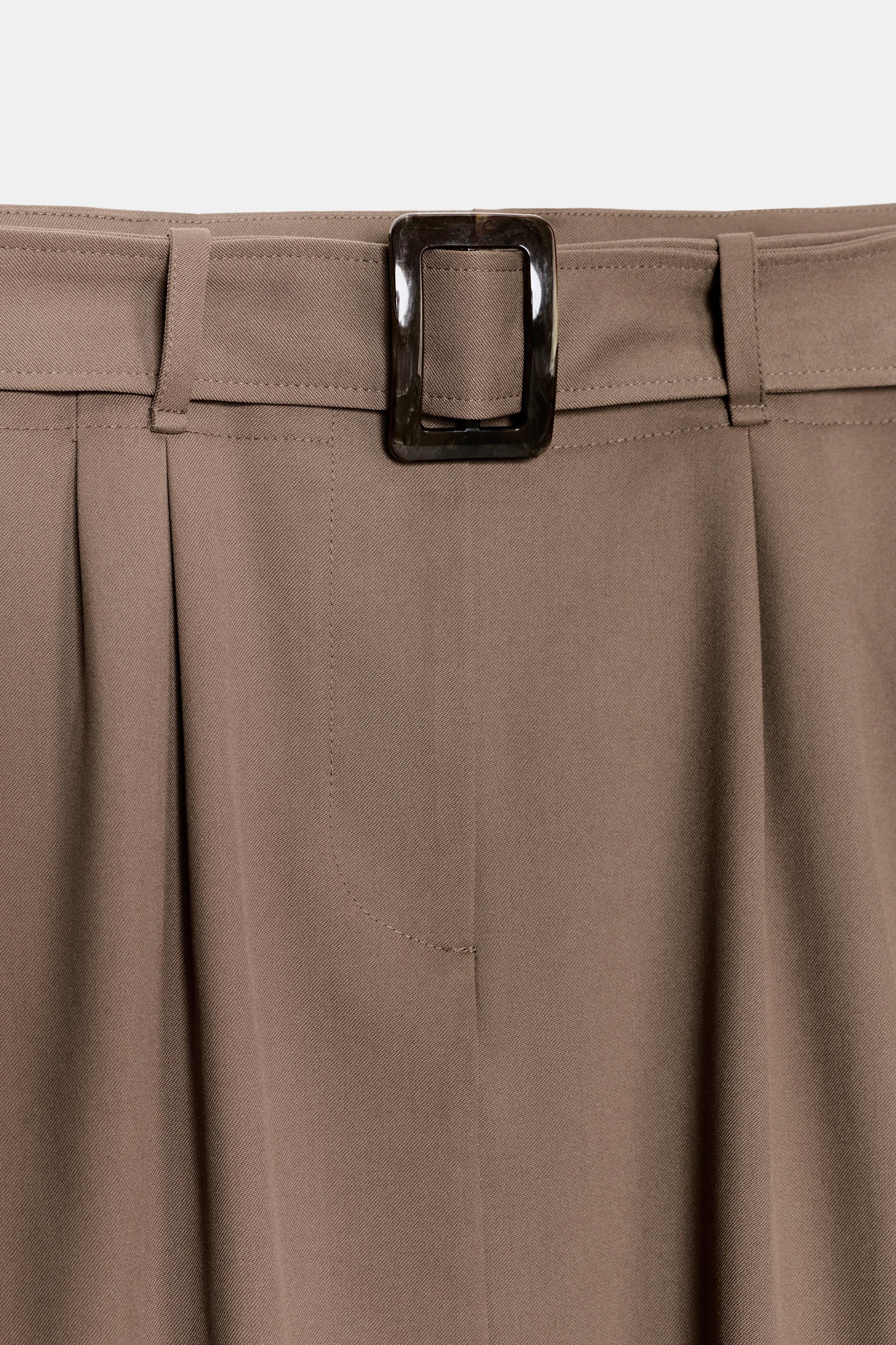 BELTED BALLOON MIDI SKIRT